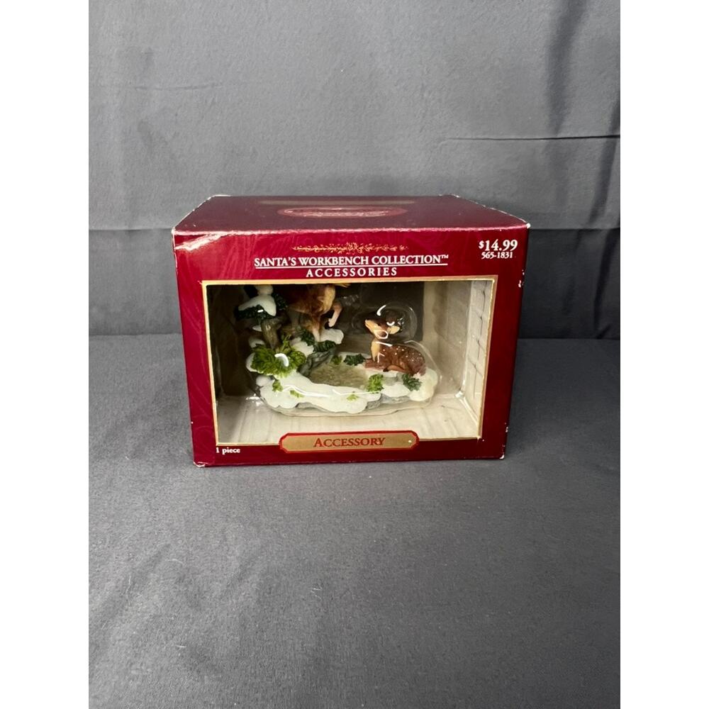 Vintage Santa's Workbench Deer Pond Holiday Decor NIP